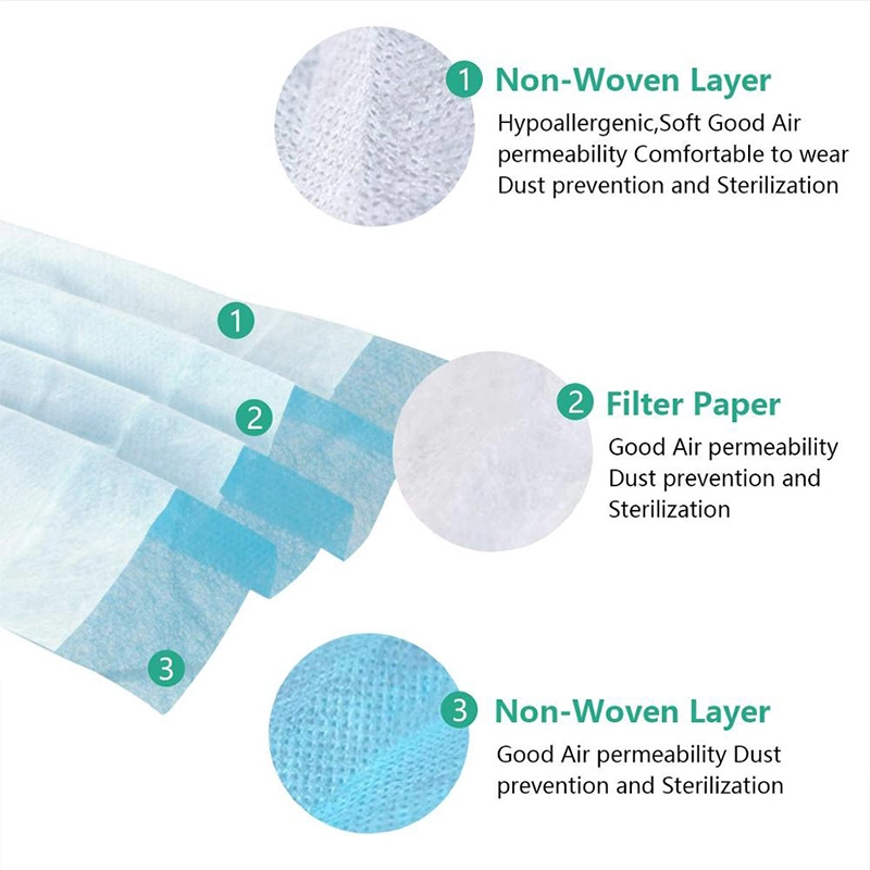Three Layer Non-Woven Mask 90%Contains Melt Blown Cloth