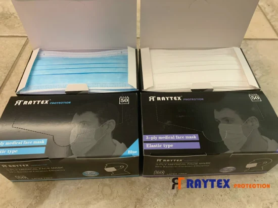 Raytex 11031 Maschera facciale in tessuto non tessuto a 3 strati con passante per l'orecchio, disponibile direttamente dalla fabbrica