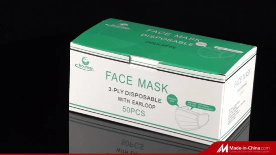 Maschera protettiva monouso di fabbrica con anello auricolare a 3 strati per procedure chirurgiche