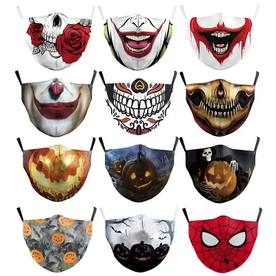 Maschera di Halloween del festival del diavolo dell'orrore di lusso personalizzata del panno di cotone riutilizzabile di formato adulto di design di moda in vendita