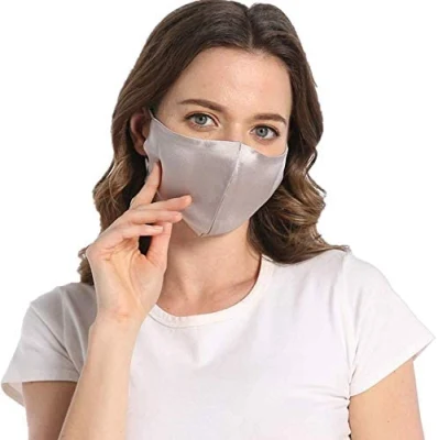 Maschera facciale in tessuto a 2 strati, copertura facciale lavabile, riutilizzabile e traspirante con anelli di protezione per le orecchie regolabili per donna/uomo